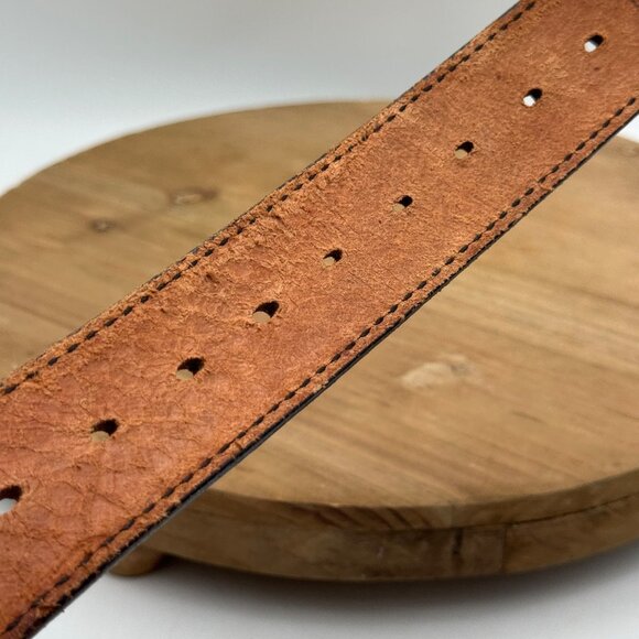 The State of Texas Lone Star Brass Belt Buckle with Brown Belt Southwestern size - Picture 10 of 15